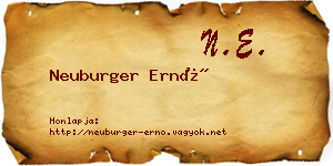 Neuburger Ernő névjegykártya